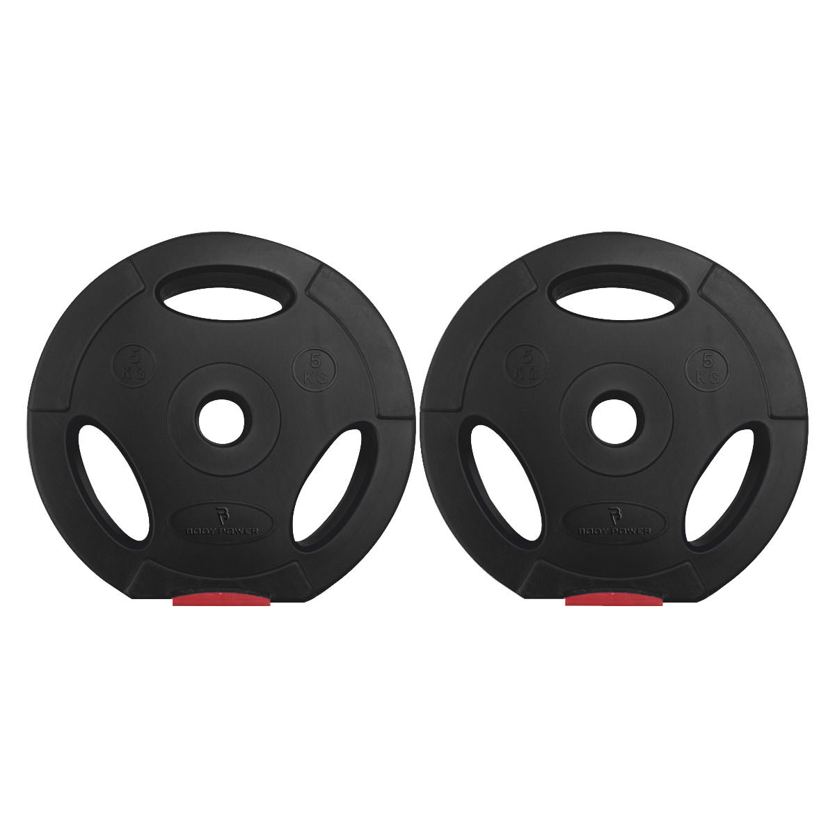 Body Power 5Kg Tri Grip VINYL Standard Weight Disc Plates (x2 ...