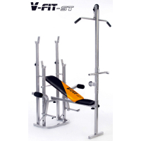 V Fit Herculean STB09 4 Folding Weight Bench With Lat Tower