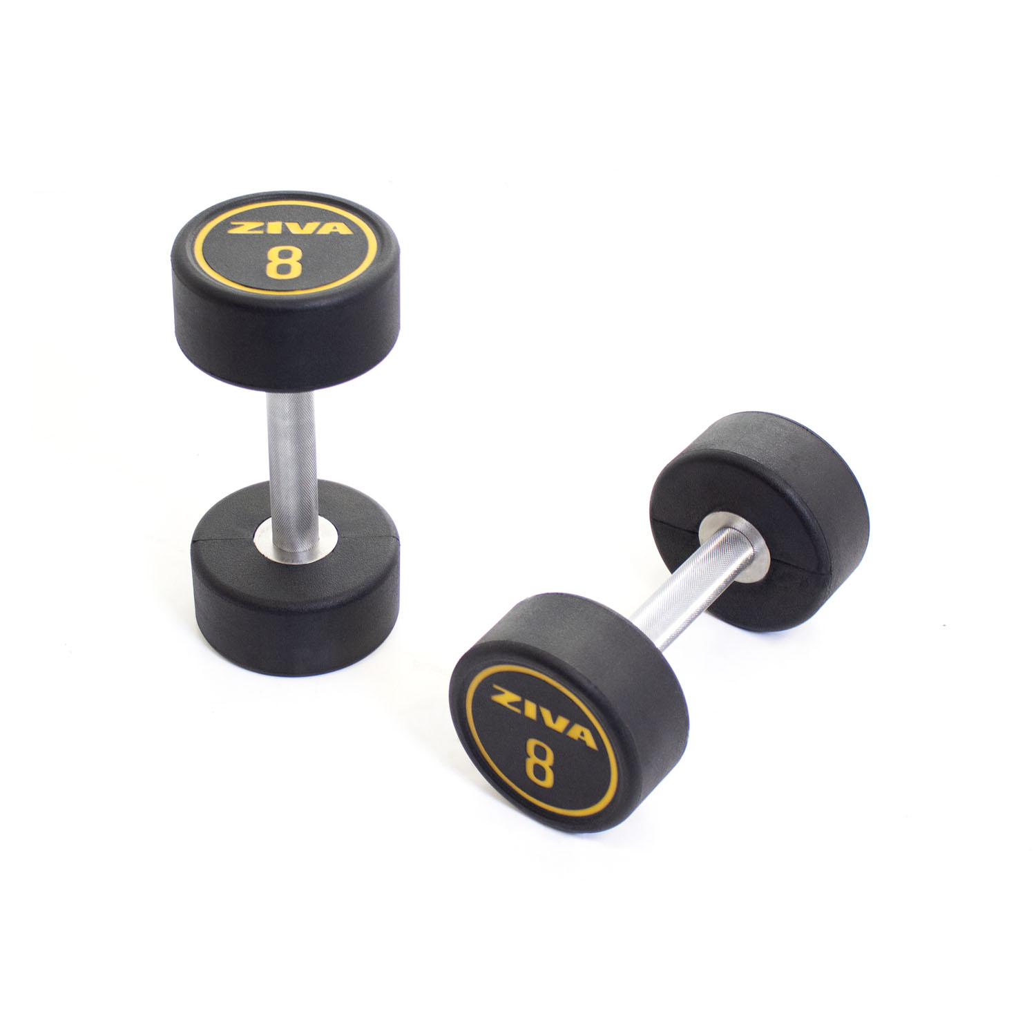 Ziva 8kg Performance Rubber Dumbbells x2