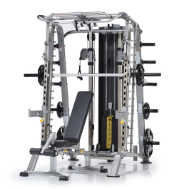 TuffStuff CSM 725WS Evolution Series Light Commercial Smith Machine Dual Adjustable Pulley Bench Package