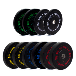 Body Power 150Kg Hi-Temp Rubber Crumb Olympic Bumper Set