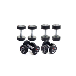 Body Power Pro Round Rubber Dumbbell Set - 5kg, 7.5kg, 10kg, & 12.5kg