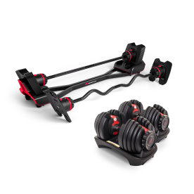 Bowflex 36kg SelectTech 2080 Barbell with Curl Bar and 2-24kg SelectTech 552i Dumbbells (pair)