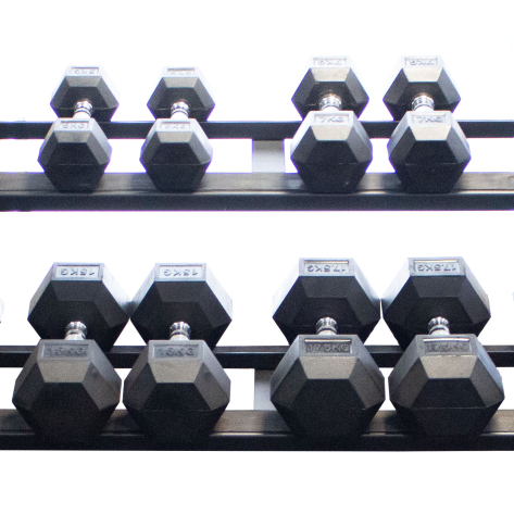 Body Power 62 Dumbbell Rack and Rubber Hex Set 2.5 to 30kg